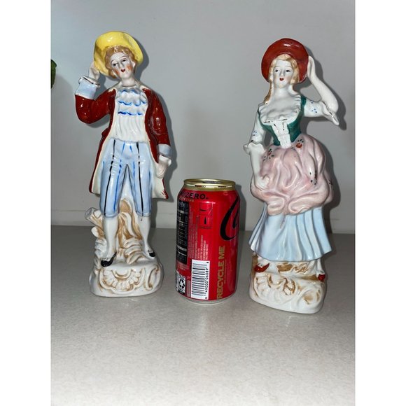 Vintage Made in Japan Porcelain Victorian Man & Woman Figurines 10" Hand Painted - Picture 15 of 16